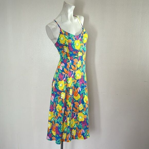 New SUGARLIPS Yara Rainbow Floral Parting Ways Midi Dress SMALL sugar + lips - Picture 8 of 12